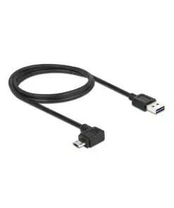 כבל מיקרו EASY-USB 2.0 תקע Micro-B בזווית צד 90° לתקע USB-A עם מחברים דו כיווניים ז/ז DELOCK | 83846 | 4K