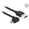 כבל מיקרו EASY-USB 2.0 תקע Micro-B בזווית צד 90° לתקע USB-A עם מחברים דו כיווניים ז/ז DELOCK | 83846 | 4K