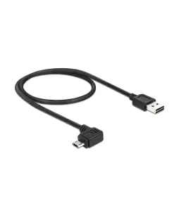 כבל מיקרו EASY-USB 2.0 תקע Micro-B בזווית צד 90° לתקע USB-A עם מחברים דו כיווניים ז/ז DELOCK | 83847 | 4K