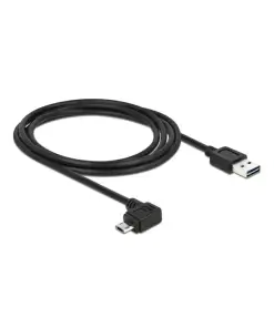 כבל מיקרו EASY-USB 2.0 תקע Micro-B בזווית צד 90° לתקע USB-A עם מחברים דו כיווניים ז/ז DELOCK | 83853 | 4K