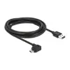 כבל מיקרו EASY-USB 2.0 תקע Micro-B בזווית צד 90° לתקע USB-A עם מחברים דו כיווניים ז/ז DELOCK | 83854 | 4K