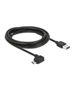 כבל מיקרו EASY-USB 2.0 תקע Micro-B בזווית צד 90° לתקע USB-A עם מחברים דו כיווניים ז/ז DELOCK | 83854 | 4K