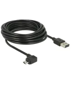 כבל מיקרו EASY-USB 2.0 תקע Micro-B בזווית צד 90° לתקע USB-A עם מחברים דו כיווניים ז/ז DELOCK | 85562 | 4K