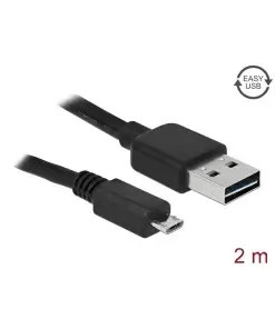 כבל מיקרו EASY-USB 2.0 תקע Micro-B לתקע USB-A דו כיווני ז/ז DELOCK | 83367 | 4K