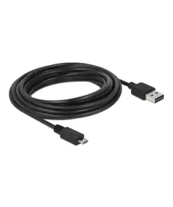 כבל מיקרו EASY-USB 2.0 תקע Micro-B לתקע USB-A דו כיווני ז/ז DELOCK | 83369 | 4K