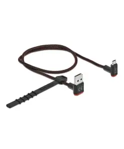 כבל מיקרו EASY-USB 2.0 תקע Micro-B לתקע USB-A עם מחברים דו כיווניים בזווית צד 90° ז/ז DELOCK | 85264 | 4K
