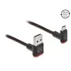 כבל מיקרו EASY-USB 2.0 תקע Micro-B לתקע USB-A עם מחברים דו כיווניים בזווית צד 90° ז/ז DELOCK | 85264 | 4K