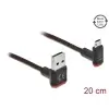 כבל מיקרו EASY-USB 2.0 תקע Micro-B לתקע USB-A עם מחברים דו כיווניים בזווית צד 90° ז/ז DELOCK | 85264 | 4K