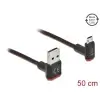 כבל מיקרו EASY-USB 2.0 תקע Micro-B לתקע USB-A עם מחברים דו כיווניים בזווית צד 90° ז/ז DELOCK | 85265 | 4K