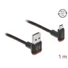 כבל מיקרו EASY-USB 2.0 תקע Micro-B לתקע USB-A עם מחברים דו כיווניים בזווית צד 90° ז/ז DELOCK | 85266 | 4K