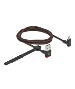 כבל מיקרו EASY-USB 2.0 תקע Micro-B לתקע USB-A עם מחברים דו כיווניים בזווית צד 90° ז/ז DELOCK | 85266 | 4K