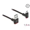כבל מיקרו EASY-USB 2.0 תקע Micro-B לתקע USB-A עם מחברים דו כיווניים בזווית צד 90° ז/ז DELOCK | 85267 | 4K