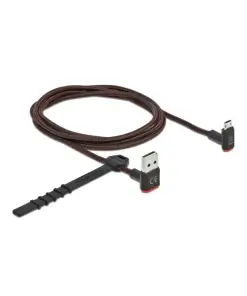כבל מיקרו EASY-USB 2.0 תקע Micro-B לתקע USB-A עם מחברים דו כיווניים בזווית צד 90° ז/ז DELOCK | 85267 | 4K