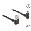 כבל מיקרו EASY-USB 2.0 תקע Micro-B לתקע USB-A עם מחברים דו כיווניים בזווית צד 90° ז/ז DELOCK | 85268 | 4K