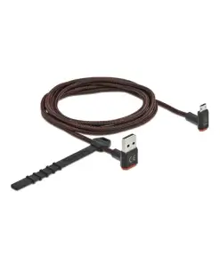 כבל מיקרו EASY-USB 2.0 תקע Micro-B לתקע USB-A עם מחברים דו כיווניים בזווית צד 90° ז/ז DELOCK | 85268 | 4K