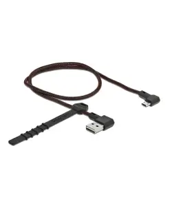 כבל מיקרו EASY-USB 2.0 תקע Micro-B לתקע USB-A עם מחברים דו כיווניים בזווית צד 90° ז/ז DELOCK | 85269 | 4K
