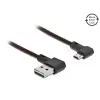 כבל מיקרו EASY-USB 2.0 תקע Micro-B לתקע USB-A עם מחברים דו כיווניים בזווית צד 90° ז/ז DELOCK | 85269 | 4K