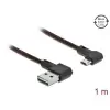 כבל מיקרו EASY-USB 2.0 תקע Micro-B לתקע USB-A עם מחברים דו כיווניים בזווית צד 90° ז/ז DELOCK | 85271 | 4K