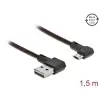 כבל מיקרו EASY-USB 2.0 תקע Micro-B לתקע USB-A עם מחברים דו כיווניים בזווית צד 90° ז/ז DELOCK | 85272 | 4K