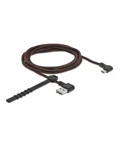 כבל מיקרו EASY-USB 2.0 תקע Micro-B לתקע USB-A עם מחברים דו כיווניים בזווית צד 90° ז/ז DELOCK | 85273 | 4K