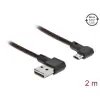 כבל מיקרו EASY-USB 2.0 תקע Micro-B לתקע USB-A עם מחברים דו כיווניים בזווית צד 90° ז/ז DELOCK | 85273 | 4K