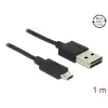 כבל מיקרו EASY-USB 2.0 תקע Micro-B לתקע USB-A עם מחברים דו כיווניים ז/ז DELOCK | 83844 | 4K