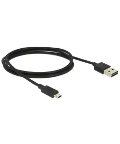 כבל מיקרו EASY-USB 2.0 תקע Micro-B לתקע USB-A עם מחברים דו כיווניים ז/ז DELOCK | 83844 | 4K