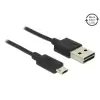 כבל מיקרו EASY-USB 2.0 תקע Micro-B לתקע USB-A עם מחברים דו כיווניים ז/ז DELOCK | 83844 | 4K