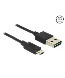 כבל מיקרו EASY-USB 2.0 תקע Micro-B לתקע USB-A עם מחברים דו כיווניים ז/ז DELOCK | 83844 | 4K