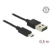 כבל מיקרו EASY-USB 2.0 תקע Micro-B לתקע USB-A עם מחברים דו כיווניים ז/ז DELOCK | 83845 | 4K