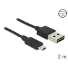 כבל מיקרו EASY-USB 2.0 תקע Micro-B לתקע USB-A עם מחברים דו כיווניים ז/ז DELOCK | 83850 | 4K