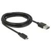 כבל מיקרו EASY-USB 2.0 תקע Micro-B לתקע USB-A עם מחברים דו כיווניים ז/ז DELOCK | 83851 | 4K