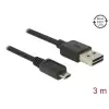 כבל מיקרו EASY-USB 2.0 תקע Micro-B לתקע USB-A עם מחברים דו כיווניים ז/ז DELOCK | 83851 | 4K