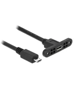 כבל מיקרו USB-B 2.0 ז/נ להתקנה בפאנל עם מרחק בין הברגים 30 מ