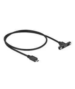 כבל מיקרו USB-B 2.0 ז/נ להתקנה בפאנל עם מרחק בין הברגים 30 מ