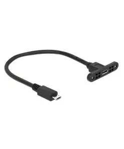 כבל מיקרו USB-B 2.0 ז/נ להתקנה בפאנל עם מרחק בין הברגים 30 מ"מ DELOCK | 85245 | 4K