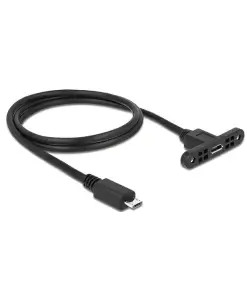 כבל מיקרו USB-B 2.0 ז/נ להתקנה בפאנל עם מרחק בין הברגים 30 מ"מ DELOCK | 85246 | 4K