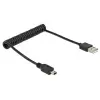 כבל מסולסל מיני USB 2.0 תקע Mini-B לתקע USB-A ז/ז DELOCK | 83164 | 4K