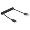 כבל מסולסל מיקרו USB 2.0 תקע Micro-B לתקע USB-A ז/ז DELOCK | 83162 | 4K