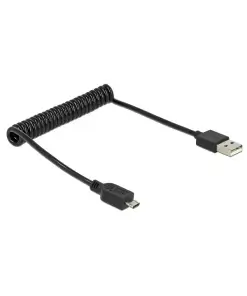 כבל מסולסל מיקרו USB 2.0 תקע Micro-B לתקע USB-A ז/ז DELOCK | 83162 | 4K