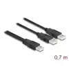כבל מפצל USB 2.0 מ-תקע USB-A ל-2 תקעים USB-A ז/ז DELOCK | 80000 | 4K