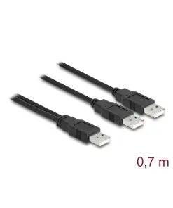 כבל מפצל USB 2.0 מ-תקע USB-A ל-2 תקעים USB-A ז/ז DELOCK | 80000 | 4K