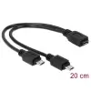 כבל מפצל מיקרו USB 2.0 מ-שקע Micro-B ל-2 תקעים Micro-B ז/ז DELOCK | 65440 | 4K