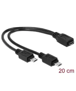כבל מפצל מיקרו USB 2.0 מ-שקע Micro-B ל-2 תקעים Micro-B ז/ז DELOCK | 65440 | 4K
