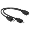 כבל מפצל מיקרו USB 2.0 מ-שקע Micro-B ל-2 תקעים Micro-B ז/ז DELOCK | 65440 | 4K