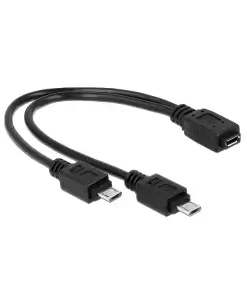 כבל מפצל מיקרו USB 2.0 מ-שקע Micro-B ל-2 תקעים Micro-B ז/ז DELOCK | 65440 | 4K