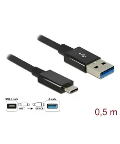כבל קואקסיאלי USB3.1 Gen2 10Gbps תקע USB-C לתקע USB-A ז/ז DELOCK | 83859 | 4K
