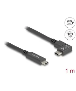 כבל תצוגה ונתונים USB-C 10Gbps HDR צד אחד בזווית 90° תומך ז/ז DELOCK | 80037 | 4K