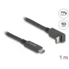 כבל תצוגה ונתונים USB-C 10Gbps HDR צד אחד מכופף 90° תומך PD 60W ז/ז DELOCK | 80034 | 4K