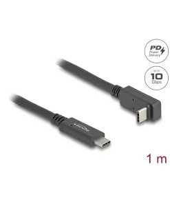 כבל תצוגה ונתונים USB-C 10Gbps HDR צד אחד מכופף 90° תומך PD 60W ז/ז DELOCK | 80034 | 4K